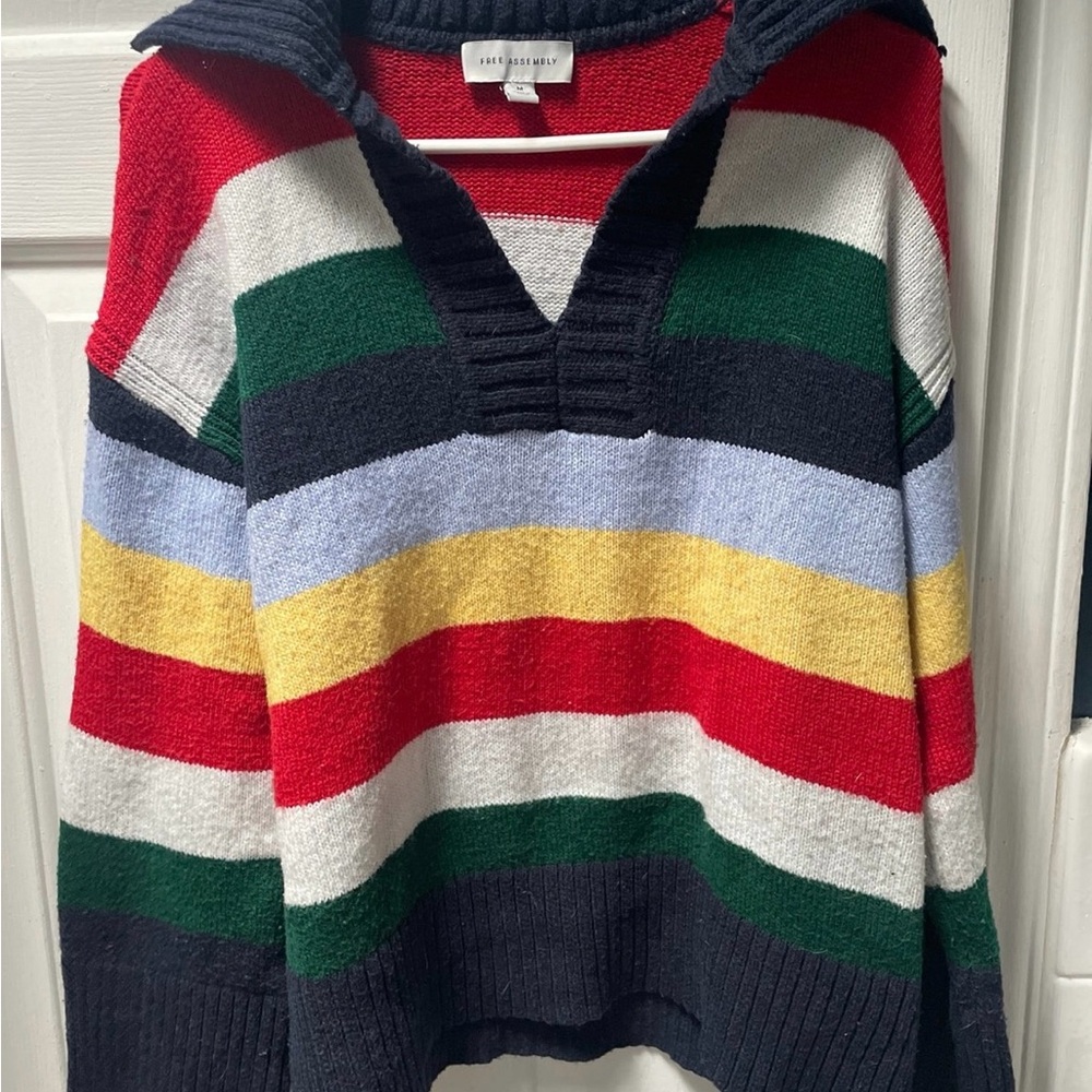 Free Assembly Colorful Striped Sweater